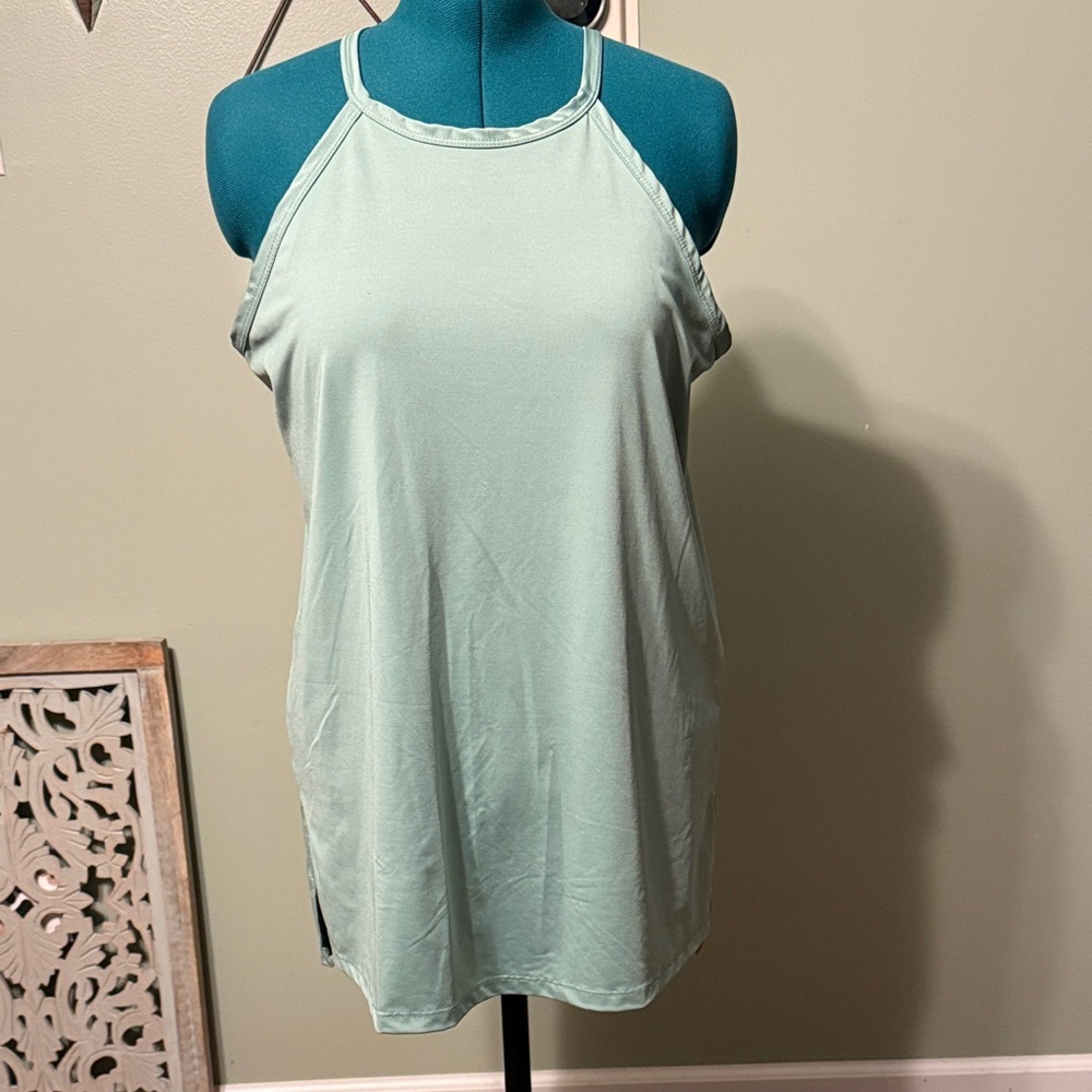 White Birch Mint Green Halter Tank Top